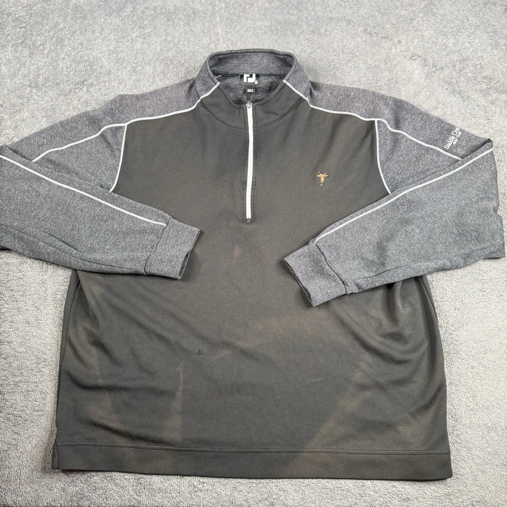FootJoy‎ Windshirt Mens XL Black 1/4 Zip Pullover Golf Short Sleeve Black Gray